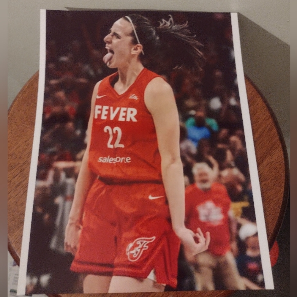NEW!💯 CAITLIN CLARK ULTRA GLOSSY 8.5x11 ROOKIE INDIANA FEVER TONGUE OUT POSTER!